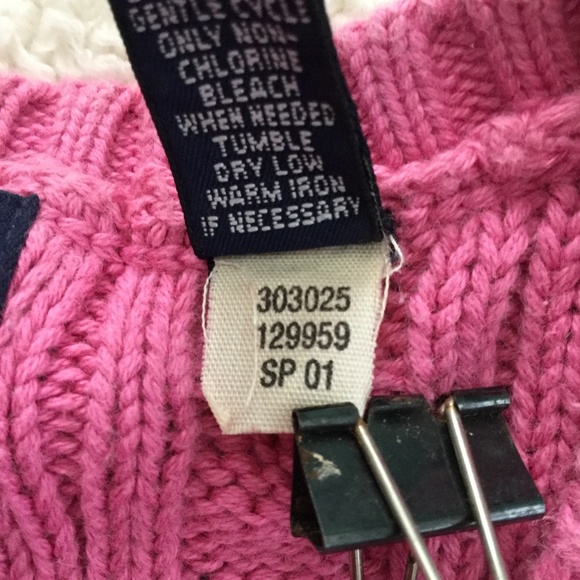 Vintage GAP Y2K Cable Knit Cardigan Sweater 3/4 Sleeve Bright Pink - Sz Small - Picture 11 of 13